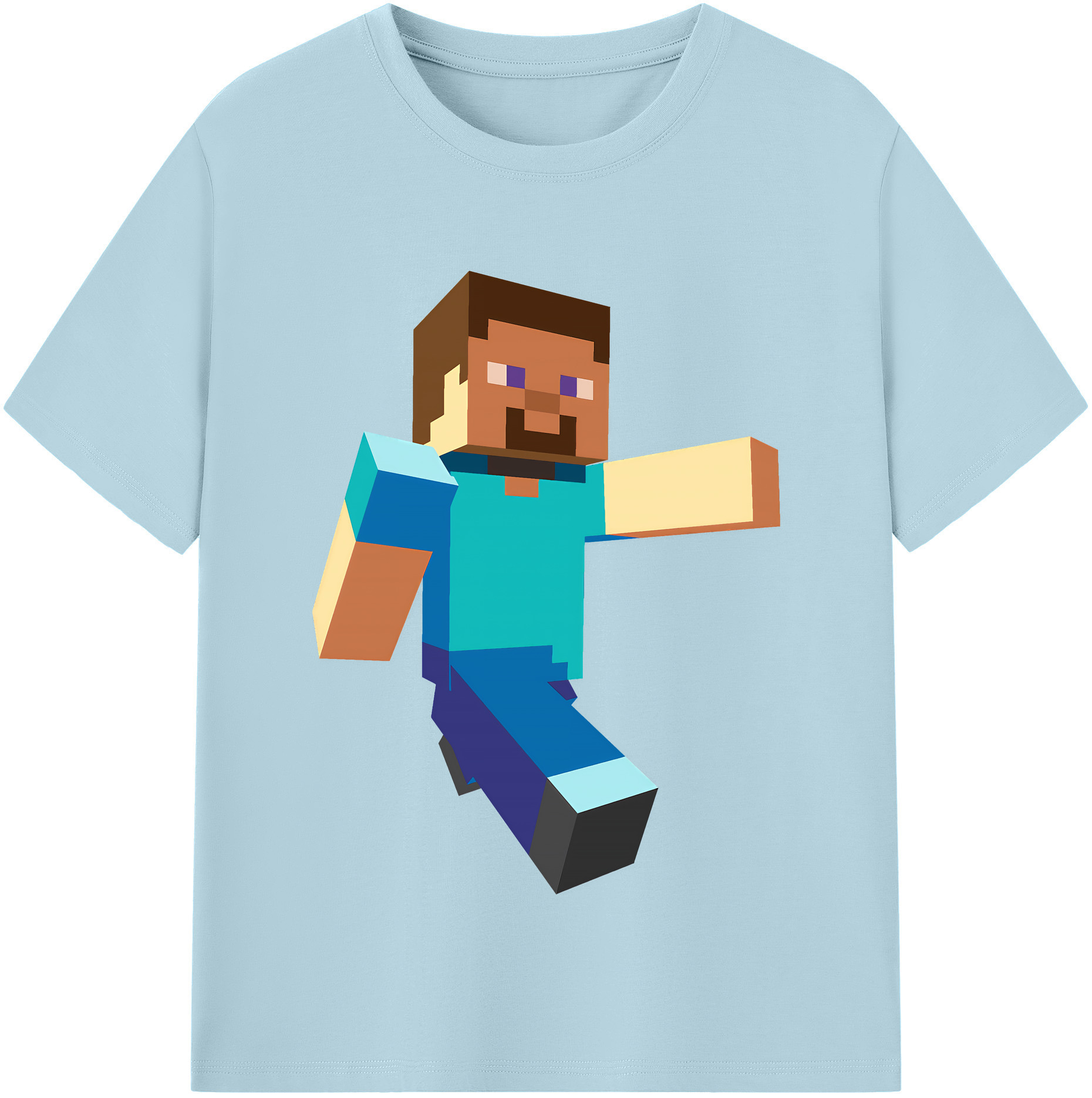 （画像用） マインクラフト ブロックの世界 Minecraft MC Block world 綿100％半袖Tシャツ（フロントプリント）